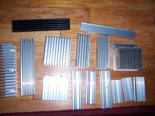 (lot of 15) various flat-bottom aluminum heatsinks heat sink 2.75&#034; - 7&#034;
