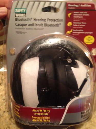 NEW Safety Works Bluetooth Hearing Protection Earmuffs AM/FM FREE SHIP! SWX00260