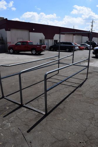Dual Wide 2 Bay Shopping Cart Corral Galvanized Steel Parking Lot Market Grocery