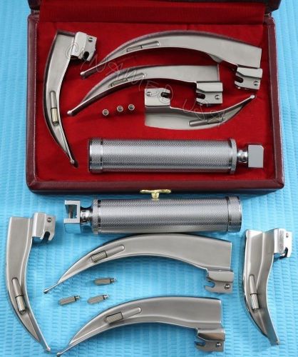4 blades and one handle laryngoscope macintosh intubation  emt anesthesia set for sale