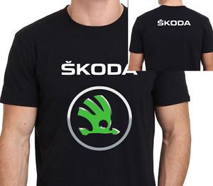 New Rare SKODA Car Racing Logo Design Black T-Shirt Tees Size S-5XL