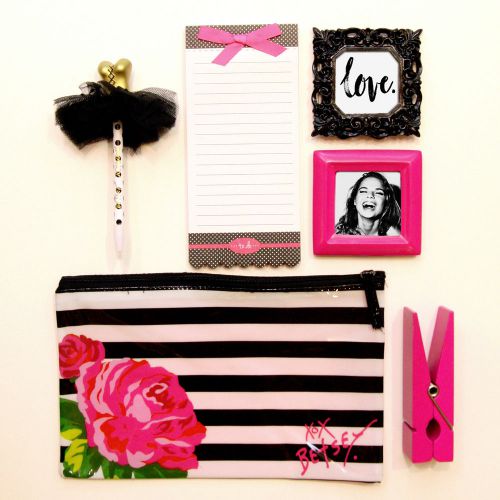 BETSEY JOHNSON PENCIL BAG TUTU BALLERINA PEN Picture Frames Pink Rose Desk