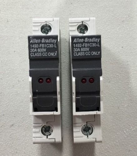 Lot of 2 allen-bradley 1492-fb1c30-l fuse holder 30a 600v class cc only series b for sale