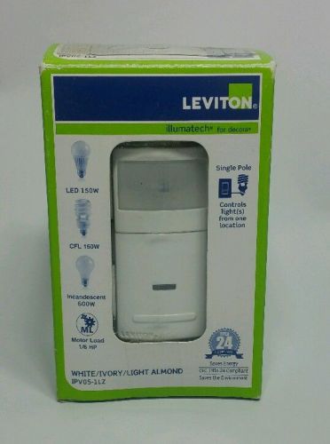 LEVITON IPV05-1LZ Vacancy Sensor, PIR, 900 sq ft