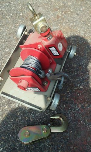 Thern model 462 worm-drive winch on trolly system 1000lb lift capacity for sale