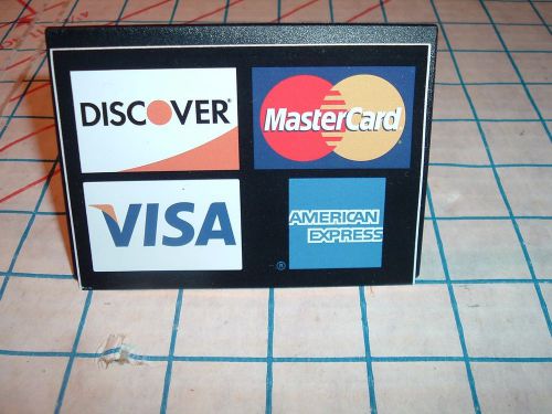 CREDIT debit CARD DECAL STICKER Visa MasterCard Discover counter table top amex