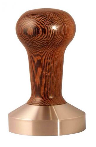 Espresso Tamper 58mm Flat Wooden Wenge Stainless Steel