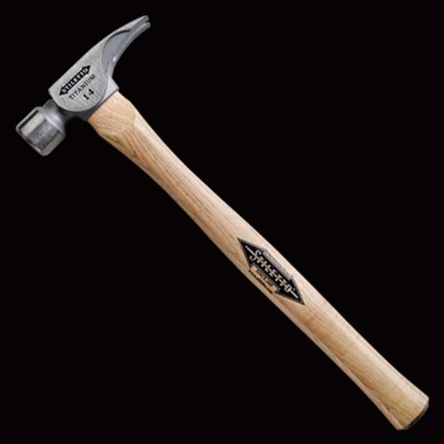 Stiletto Hammer TI14SS 14 oz Titanium Smooth Face -18&#034; Straight Hickory Handle