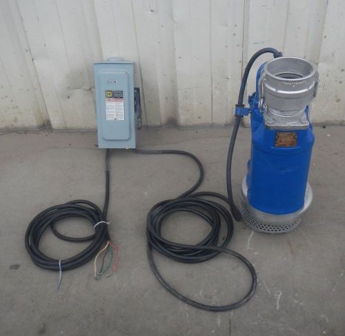 Tsurami 4&#034; 5 hp ktz43.7-60 submersible sump dewatering pump w control box for sale