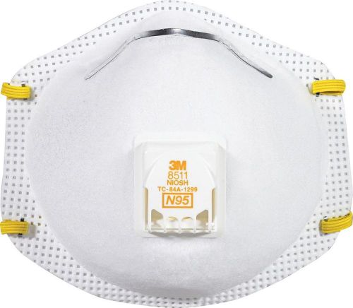 3M 8511 Particulate N95 Respirator with Valve 10-Pack Respirators