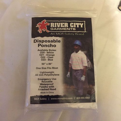 1-MCR Safety: River City Garments Clear Disposable Ponchs (D2)