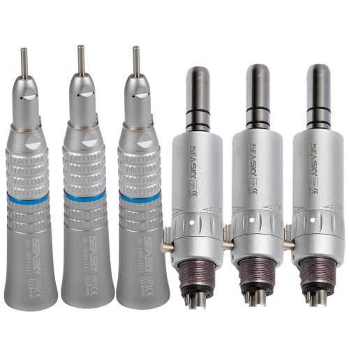 6 Pcs NSK Type Dental Slow Low Speed Straight Handpiece + E-type Air Motor 4H