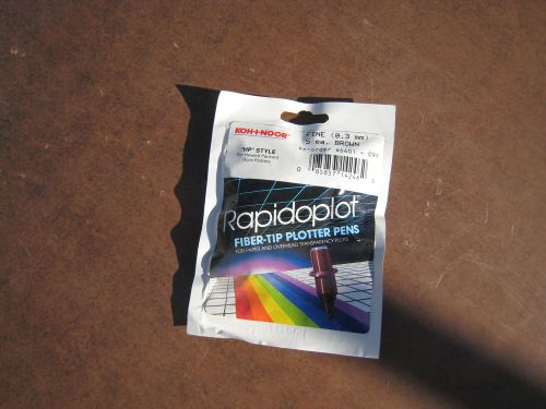 Koh-I-Noor Rapidoplot # 6401-O9F &#034;Brown&#034;  .3mm (5) fiber tip plotter pens