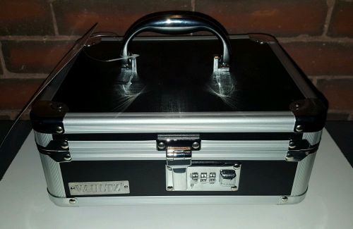 New vaultz cash box locking 3 number combo security safe black aluminum trim for sale