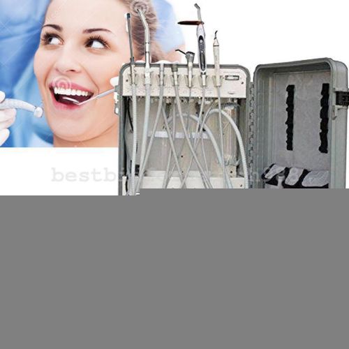 4H 4Holes Portable Dental Unit Scaler Curing Light 3-way syringe w Compressor CE