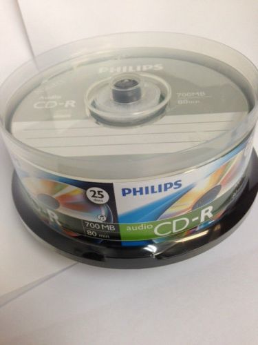 25-pk Philips branded Digital Audio CD-R DA Music Recordable Blank CD Media Disk