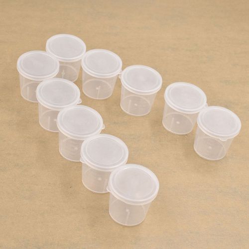 Clear Plastic Medicine Measuring Cups with Cover Chemistry Lab Supplies 30ml