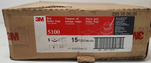 New 3M 5100 Red Buffer Pads 15&#034;  CASE OF 5