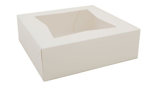 Southern Champion Tray 24013 Paperboard White Window Bakery Box 8&#034; Length x 8...