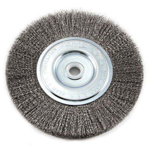 Forney 72747 wire bench wheel brush fine crimped with 1/2-inch and 5/8-inch a... for sale