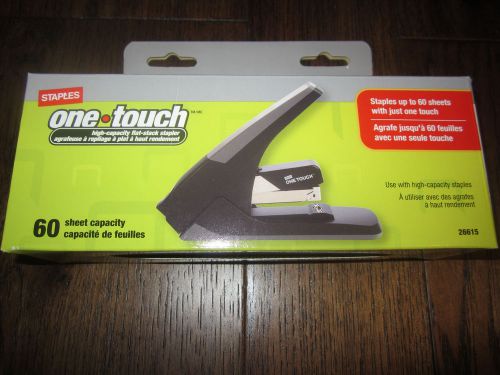 Staples one-touch high-capacity flat-stack stapler, 60 sheet capacit, black/gray for sale
