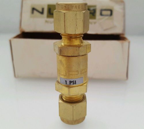 Nupro Swagelok New Brass Poppet Check Valve B-4C-1