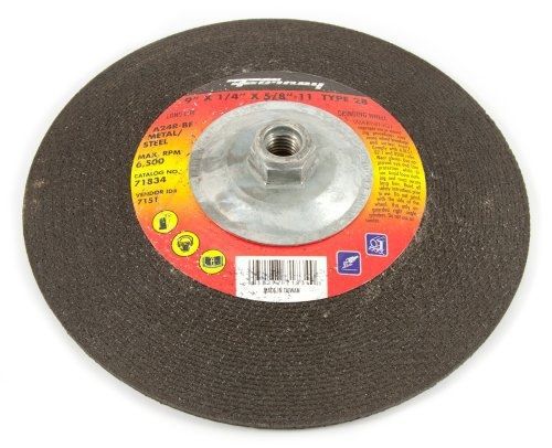 Forney 71834 Grinding Wheel with 5/8-Inch-11 Threaded Arbor, Metal Type 28,