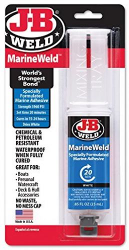 J-B Weld 50172 MarineWeld Marine Adhesive Epoxy Syringe - Dries White - 25ml