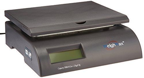 Weighmax Capacity Postal Shipping Scale, Battery and AC Adapter Included, Gray