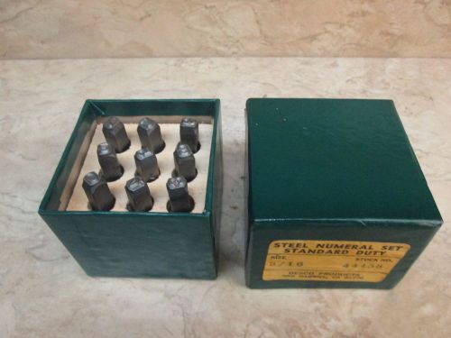 Vintage Desco Products Steel Numeral Punches Set 3/16&#034; - Number Stamps - USA