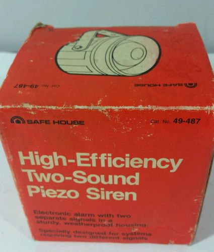 Safe House High Efficiency Two Sound Piezo Siren Alarm  Model 49-487 Vintage