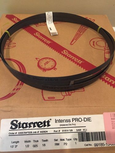 Starrett PRO-DIE Bandsaw Blade 1/2&#034; x .025&#034; 18 Tooth Intenss Bi-Metal 13&#039; 3&#034;