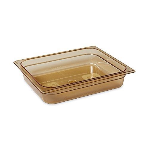 Rubbermaid commercial products fg223p00ambr 1/2 size 4-quart hot food pan, amber for sale
