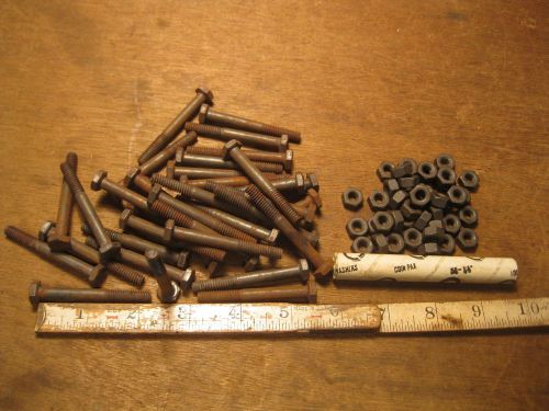 1/4 x 2 3/16 hex head bolt machine machist tool fastener hardware BONUS lot nuts