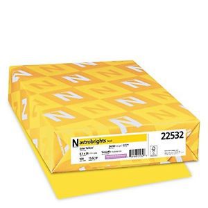 Neenah astrobrights premium color paper, 24 lb, 8.5 x 14 inches, 500 sheets, for sale