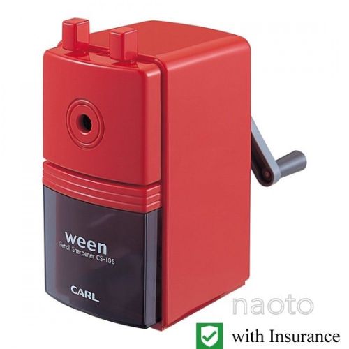 CARL CS-105 Red Japan WEEN Hand-Cranked Pencil Sharpener