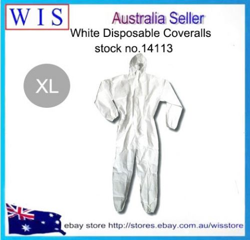 White Disposable Protective Clothing,Disposable Coveralls, Waterproof, XL-14113