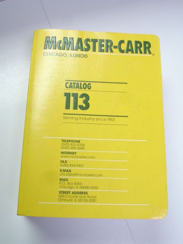 McMaster Carr Catalog 113 Chicago Illinois Catalogue