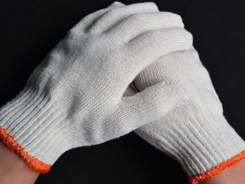 2Pair String Cotton Stretchable Knitted Labour Work Protection Car repair glove