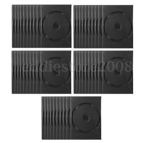 lot 50pcs Single Black 14mm Spine Standard CD DVD Bluray Cases Storage Sleeves K