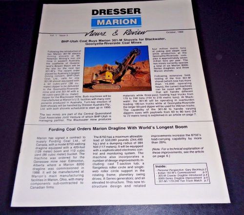 Marion Dresser Power Shovel Magazine News and Reviews Oct. 1989
