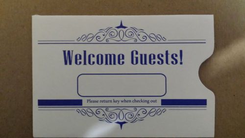 Hotel Keycard Envelope/ Sleeve &#034; Welcome Guests&#034; Blue 2-3/8&#034; x 3-1/2&#034; 500/Box