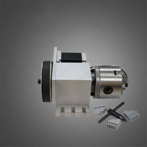 Cnc router table axis 4th a-axis 3-jaw chuck 80mm ratio 6:1 for cnc rotary axis for sale