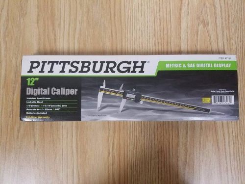 Pittsburgh Tools 12&#034; 1/2&#034; Inside 1-3/16&#034; Outside Digital Caliper Metric &amp; SAE
