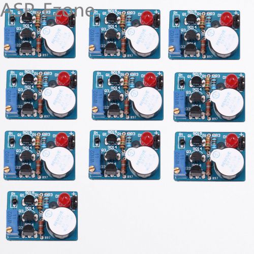 10pcs Electronic Temperature Control DIY Kit Sound Light Alarm Suite DC 3~5V Kit