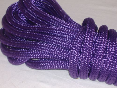 9/16&#034;x50 feet double braid polyester reins lead line purple