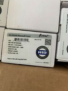 200 sealed HID iClass 6014SGGNAN Cards/Badges Corporate 1000 dual tech 26bit