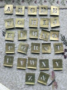 Antique Full Alphabet Brass Stencil Set 2&#034;