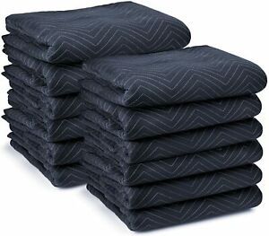 12 Heavy Duty Moving Packing Blankets Ultra Thick Pro 80&#034; x 72&#034; Furniture Pads