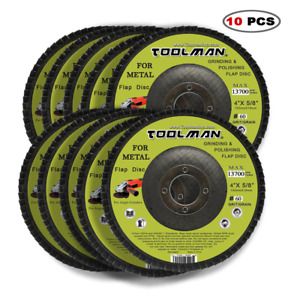 10pieces 4&#034; x 5/8 Grinding Sanding 60 Grit Flat Disc for DeWalt Makita Bosch